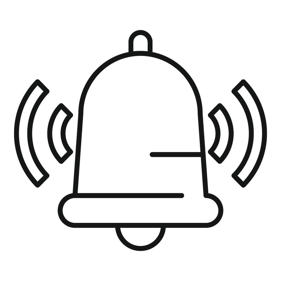 Alarm ringer bell icon outline vector. Secured coverage vector