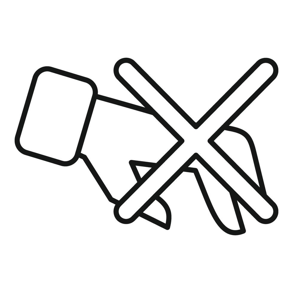 Hand stop theft icon outline vector. Secure cyber vector