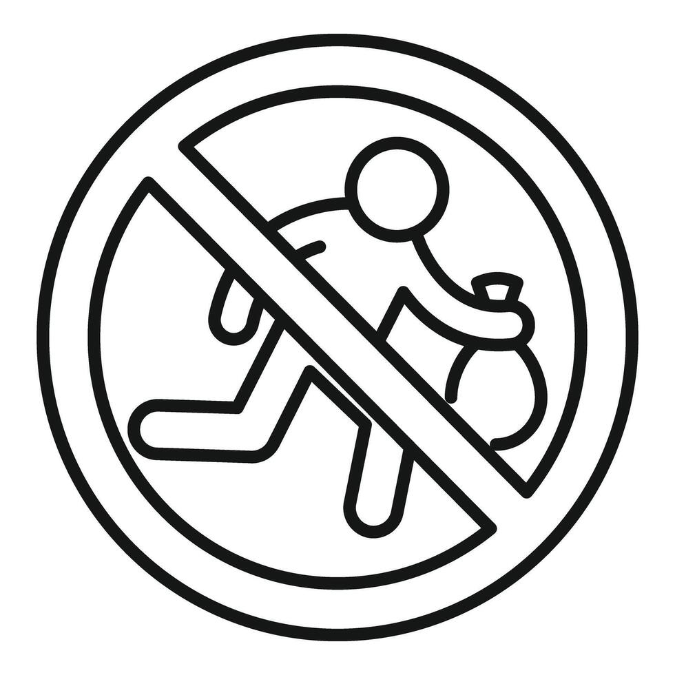 Stop robbery run icon outline vector. Secure crime vector