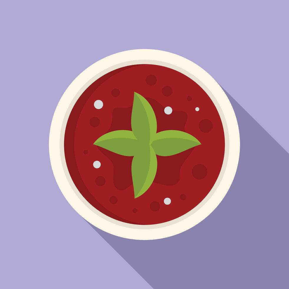 Top view cream soup icon flat vector. Aliment serving vector
