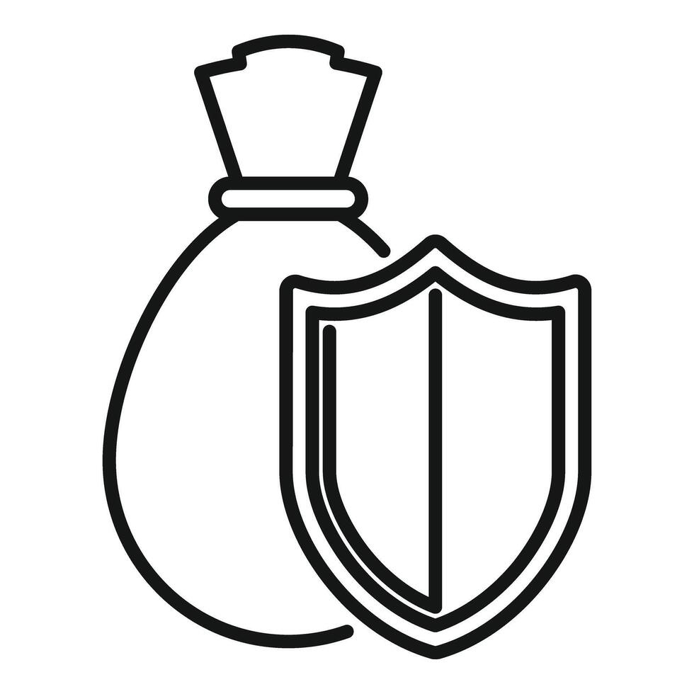 Secured money bag icon outline vector. Access software vector