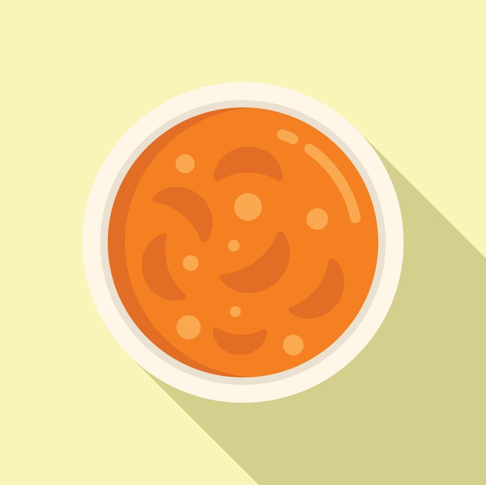 Delicacy cream soup icon flat vector. Cooking repast vector