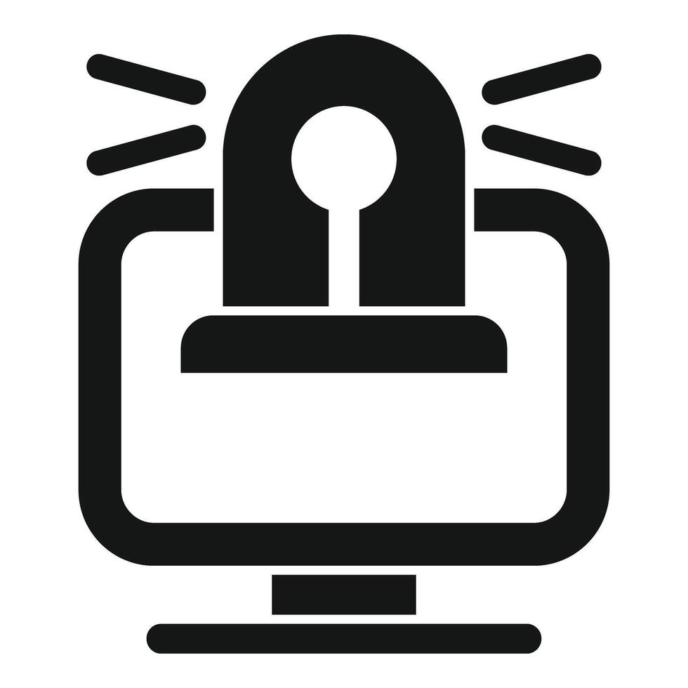 Stop online theft icon simple vector. Secure crime vector
