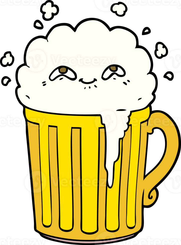 Fröhlicher Cartoon-Becher Bier png