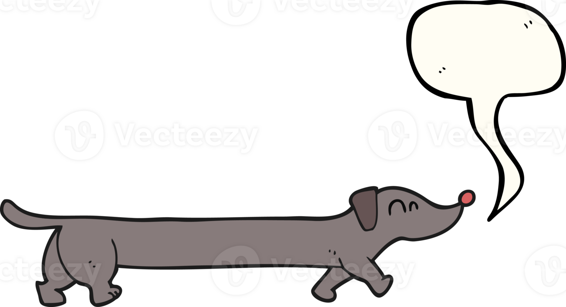 hand drawn speech bubble cartoon dachshund png