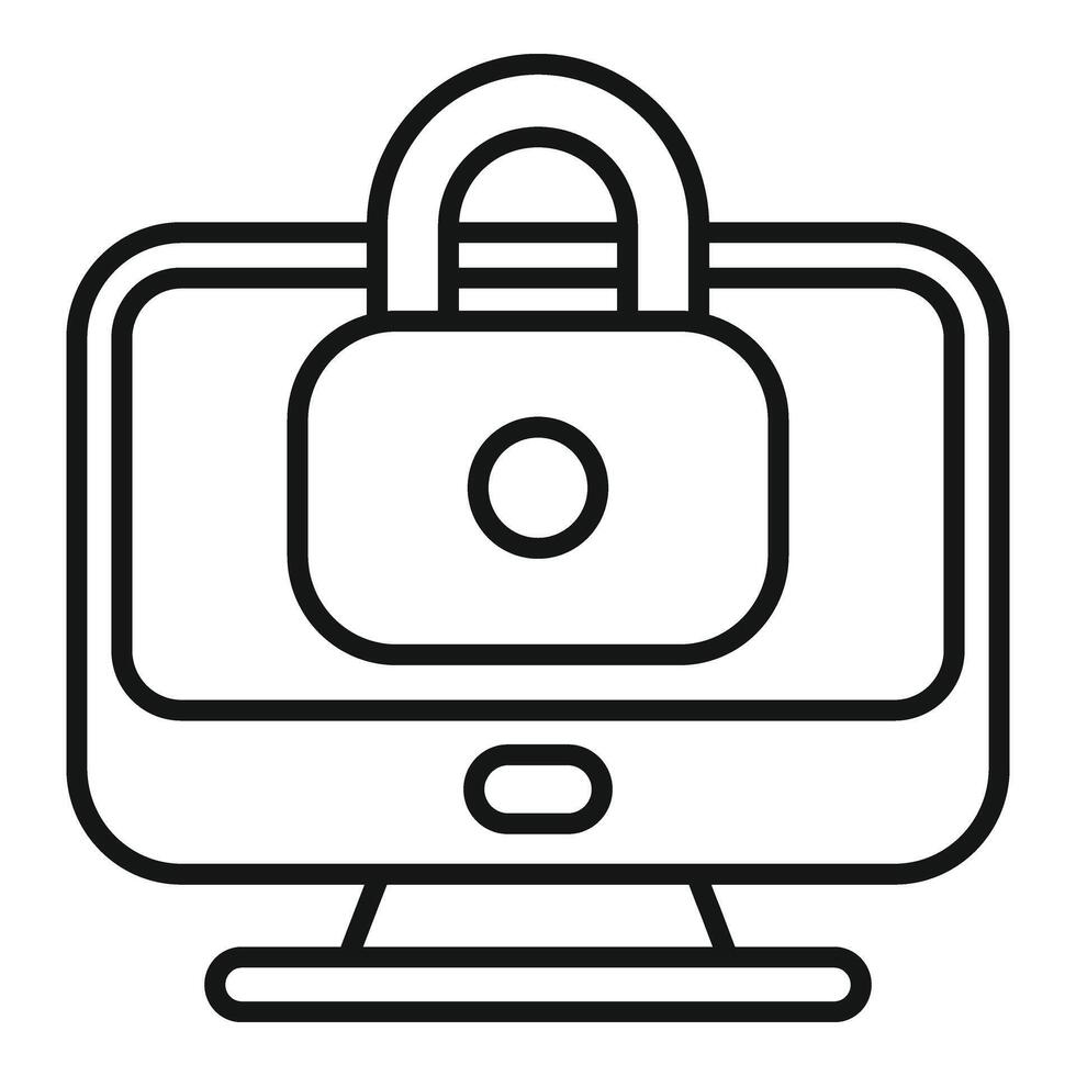 Lock online secure icon outline vector. Hacker software vector