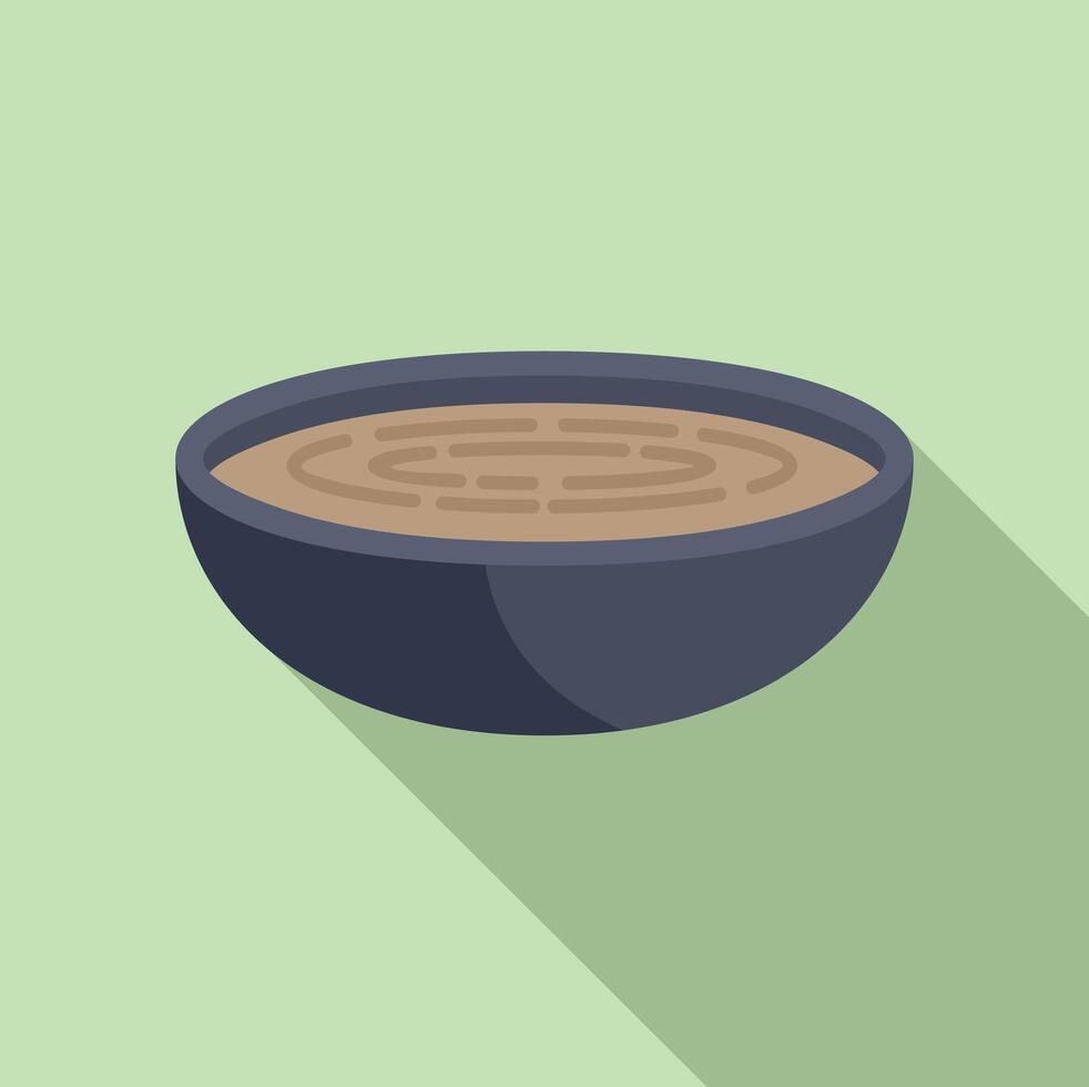 Cream soup dish icon flat vector. Fare culinary vector