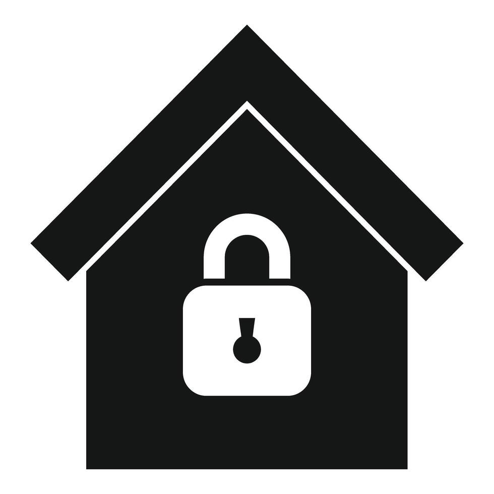 Home lock access icon simple vector. Secure stop theft vector