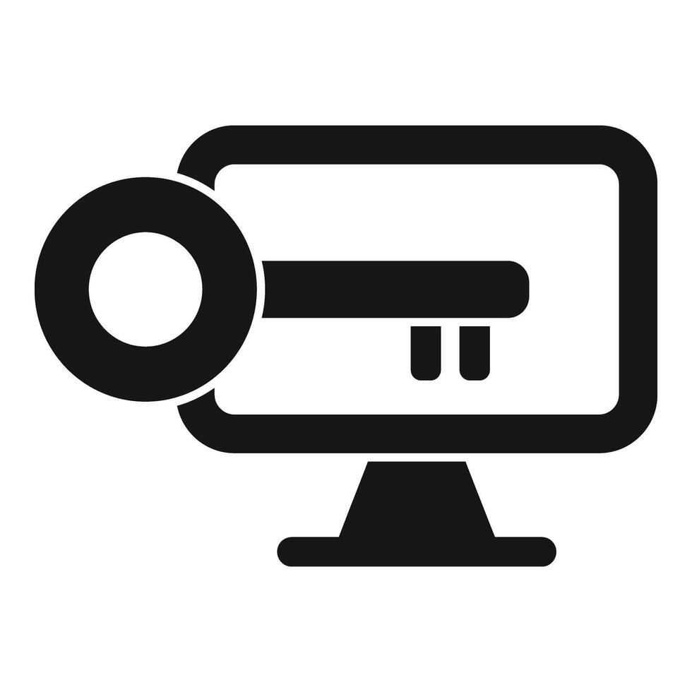 Locked monitor hacker icon simple vector. Robbery secure vigilant vector