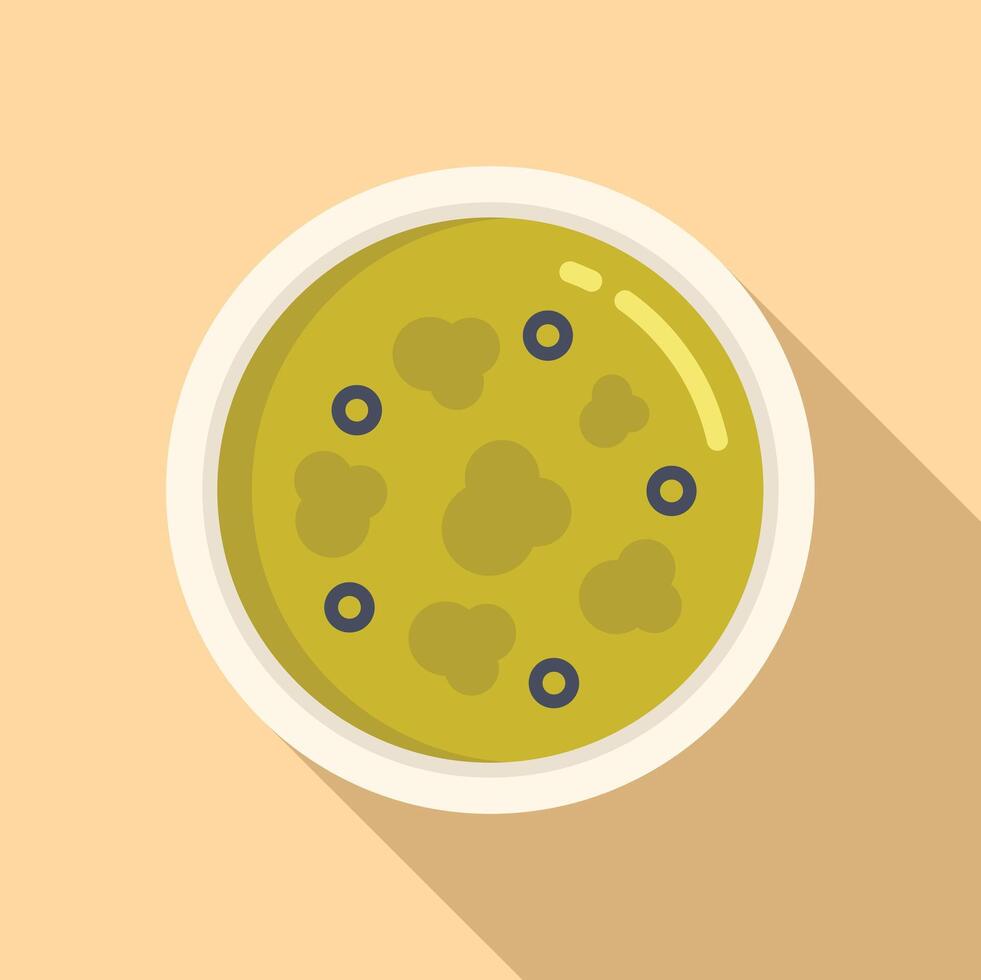 Olives cream soup icon flat vector. Restaurant gourmet vector