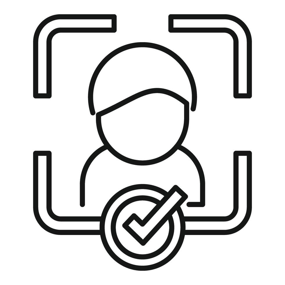 Approved access person icon outline vector. Data human vector