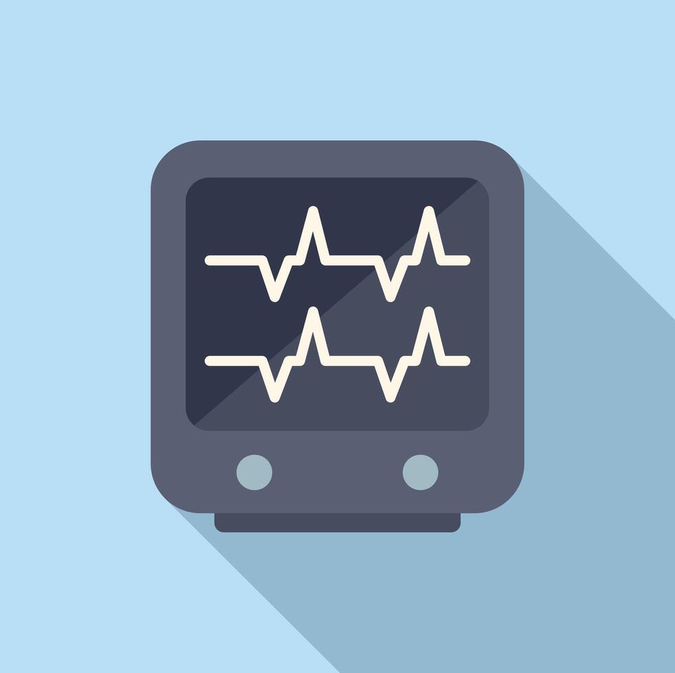 Scan heartrate monitor icon flat vector. General evaluation vector