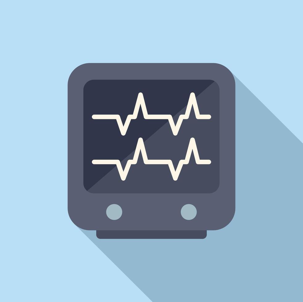 escanear ritmo cardiaco monitor icono plano vector. general evaluación vector