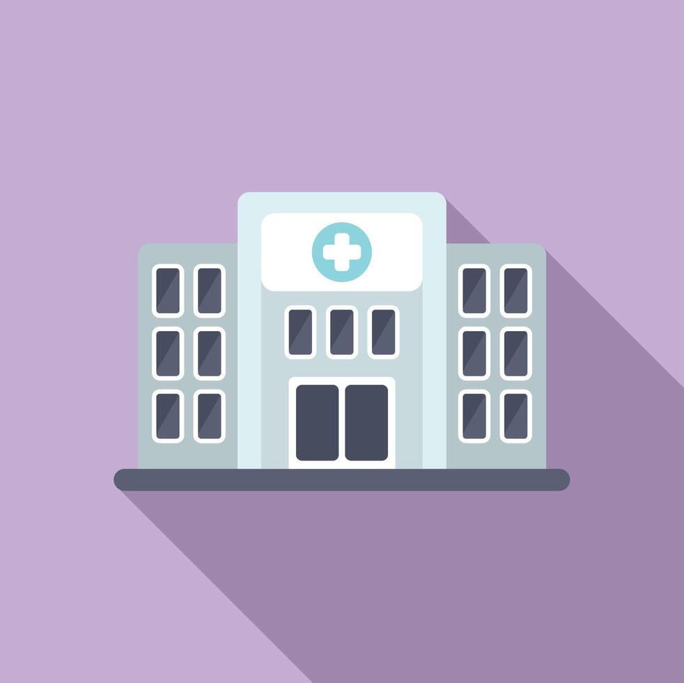 Clinical building icon flat vector. Review examination patient vector