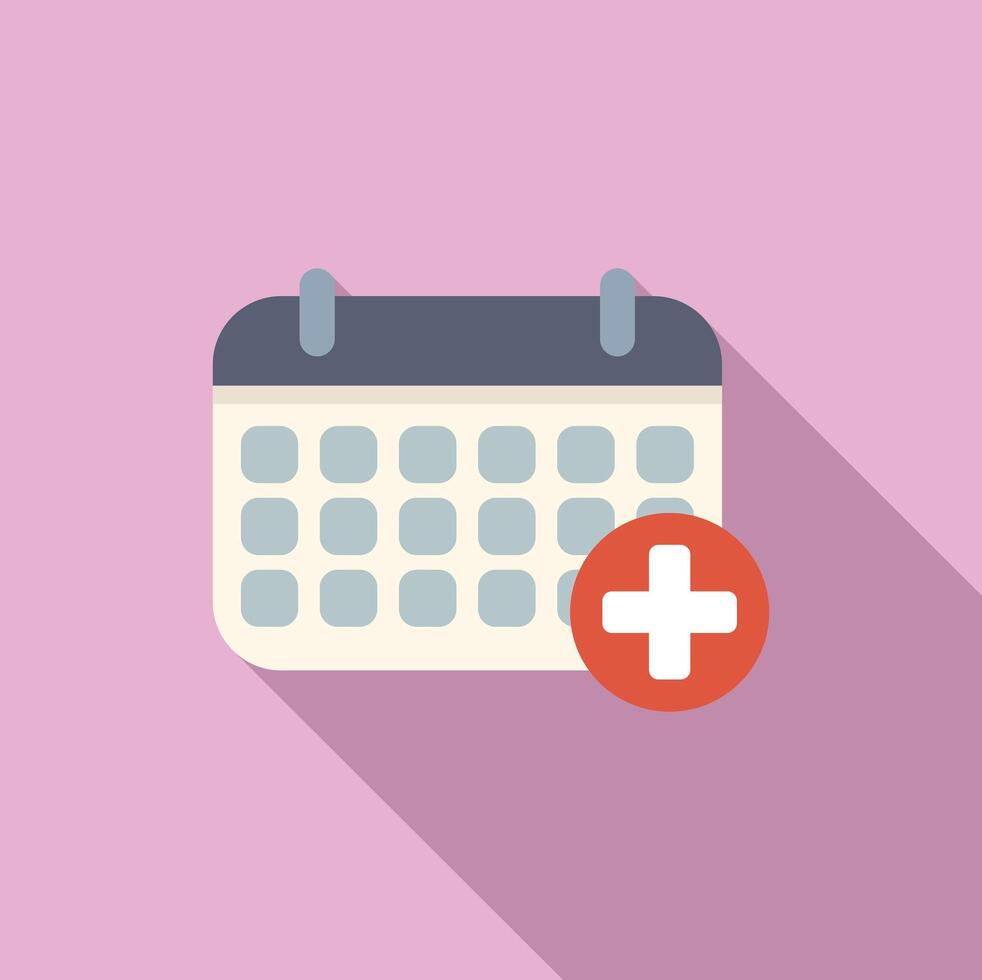Medical examination calendar patient icon flat vector. Plan procedure vector