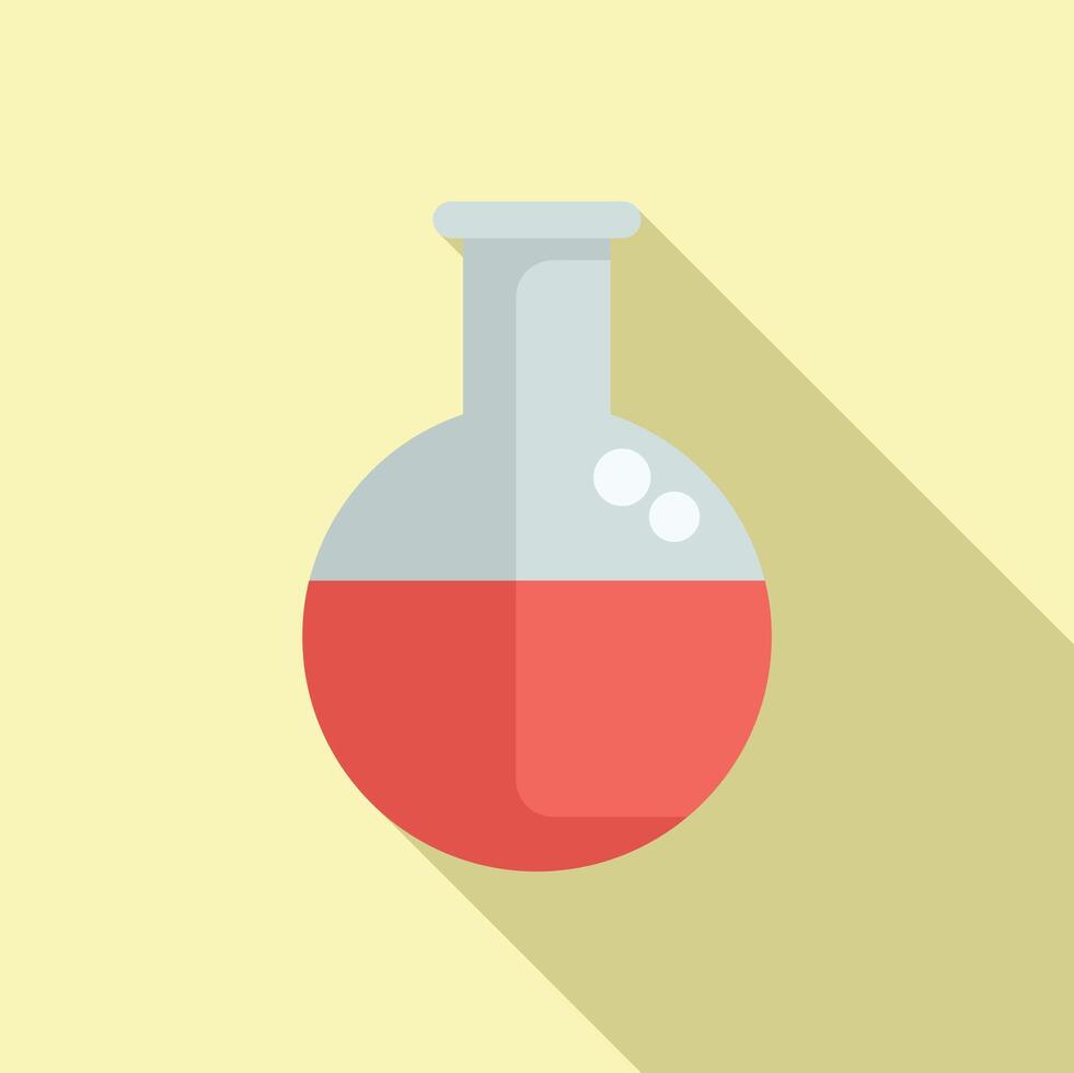 Blood flask test icon flat vector. Chemical pot vector