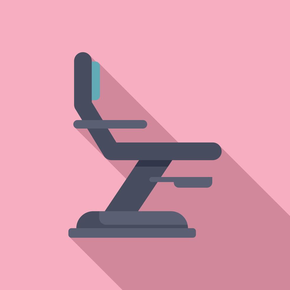 Clinic patient chair icon flat vector. Clinical testing vector