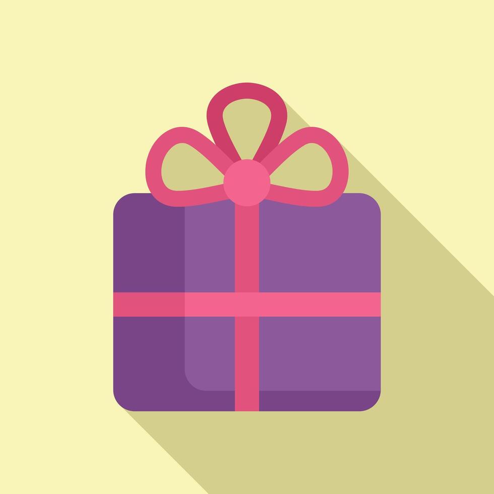 Design open gift box icon flat vector. Discount shop celebratory vector