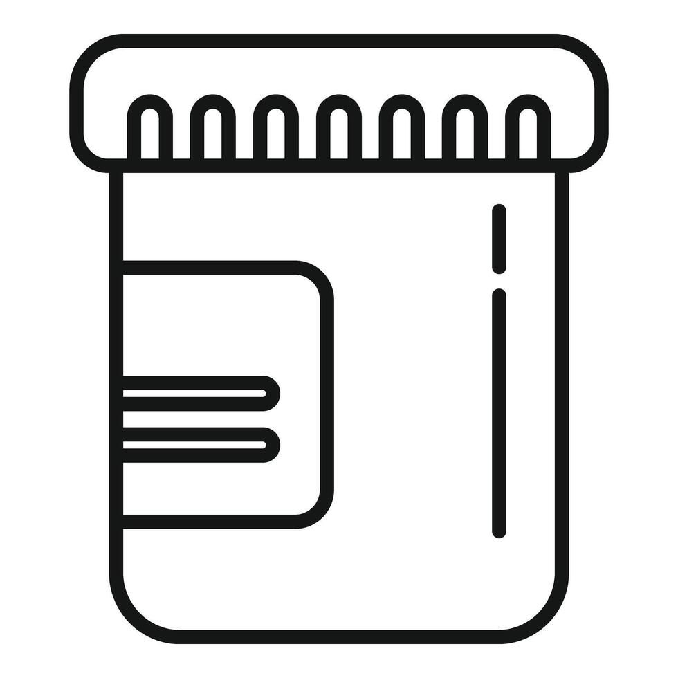 Test patient pot icon outline vector. Review survey vector