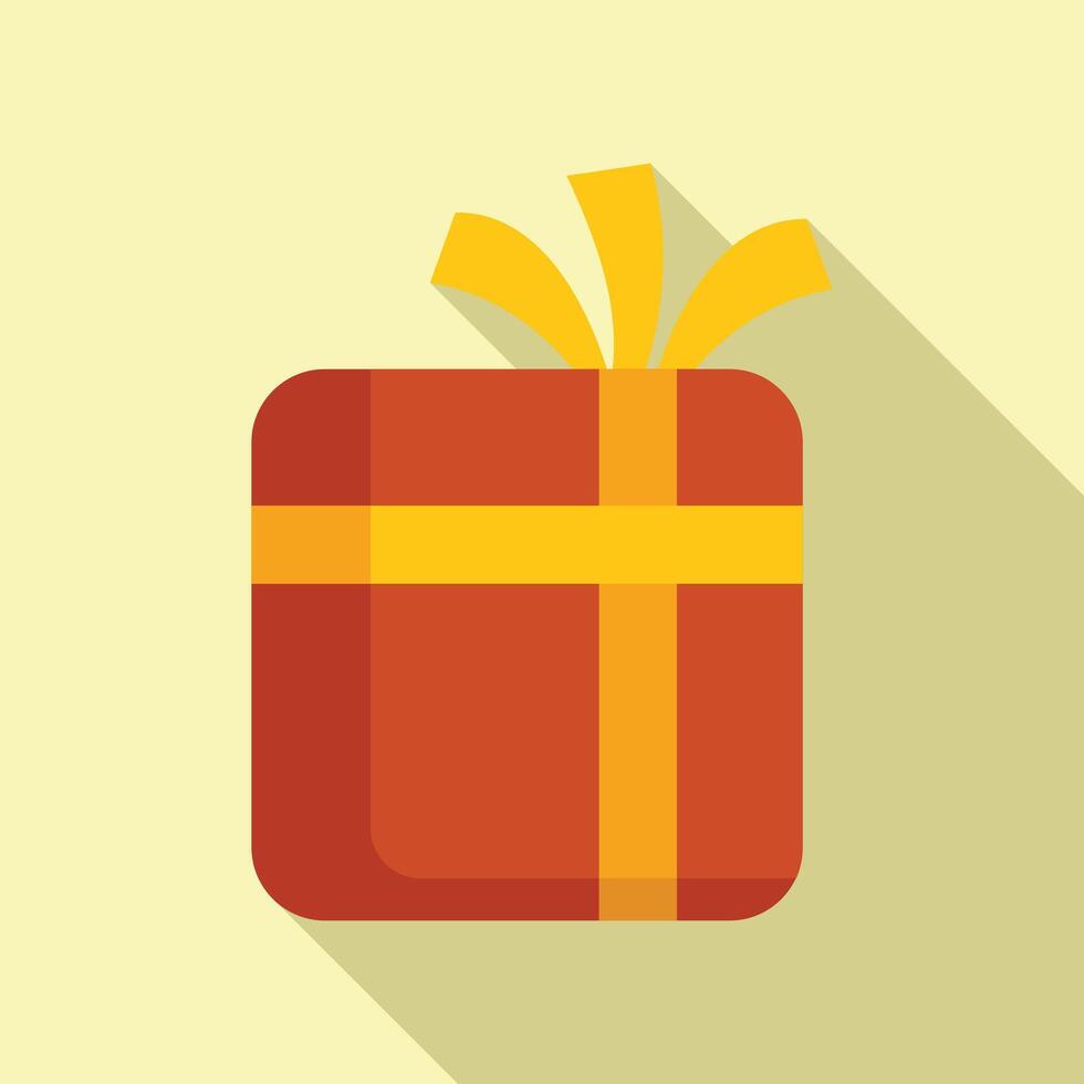 descuento regalo caja icono plano vector. comprar festivo paquete o empaquetar vector