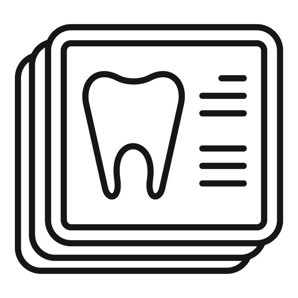 Tooth medical image icon outline vector. Scan lab machine vector