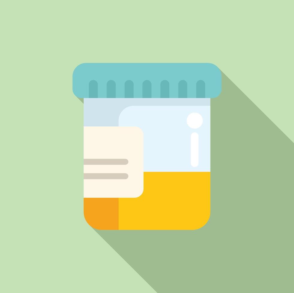 Test patient pot icon flat vector. Review survey vector