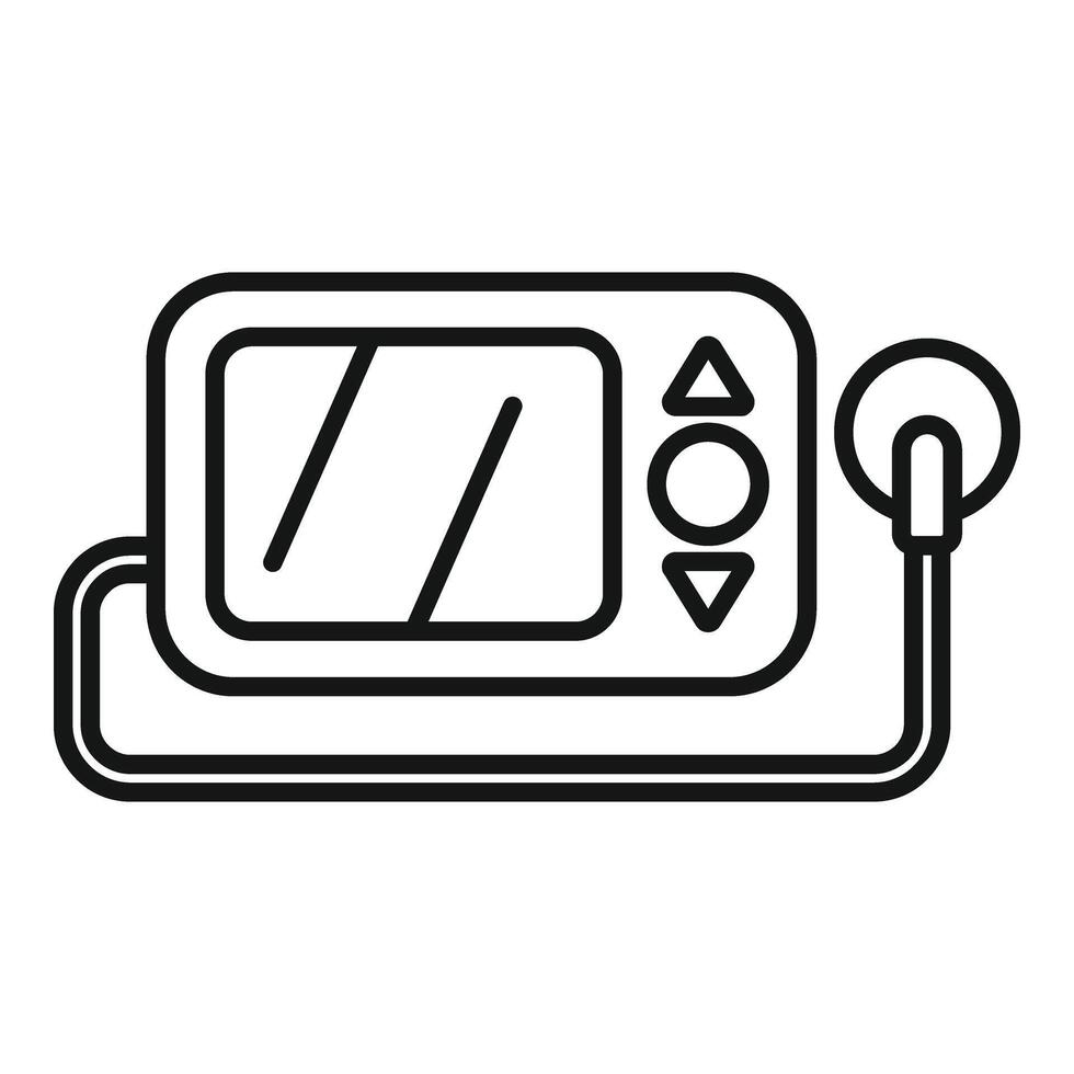 Pulse device examination icon outline vector. Check test vector