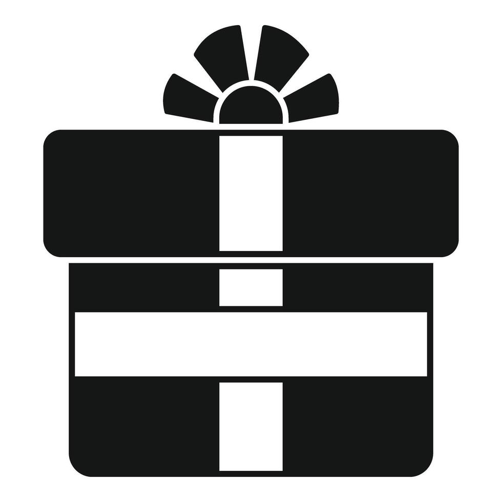 paquete o empaquetar regalo caja icono sencillo vector. festivo articulo vector