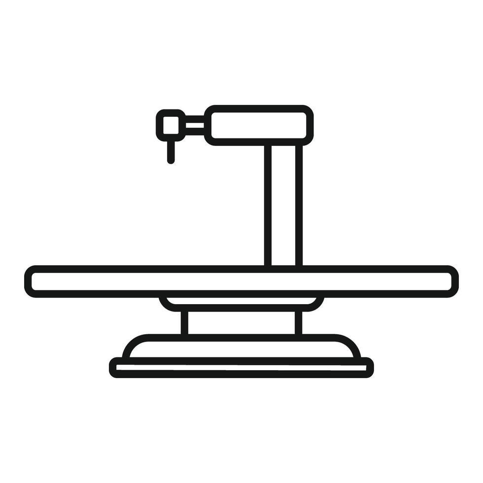 Patient bed examination icon outline vector. Review survey vector