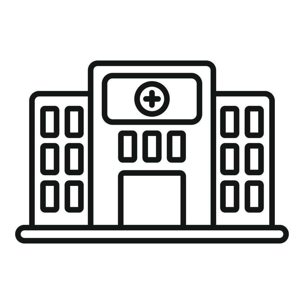 Clinical building icon outline vector. Review examination patient vector