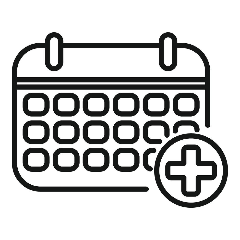 Medical examination calendar patient icon outline vector. Plan procedure vector