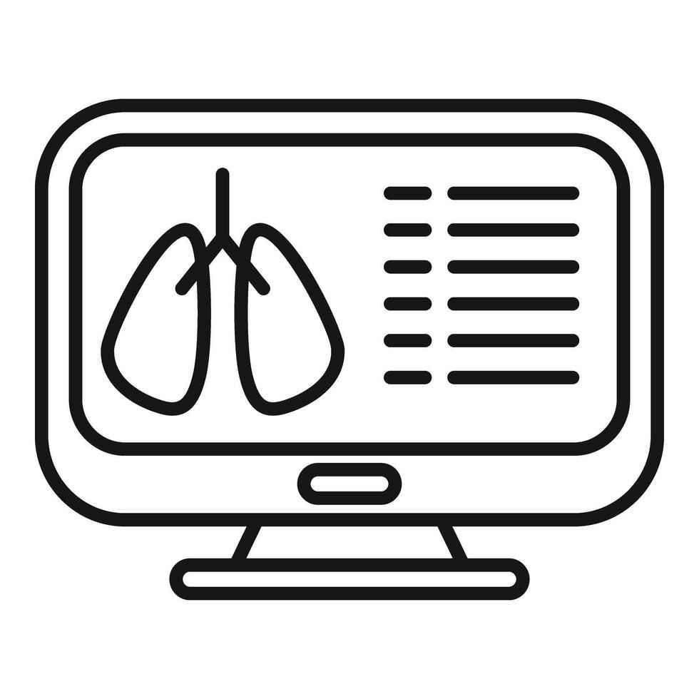 Lungs examination icon outline vector. Scan mri lab vector