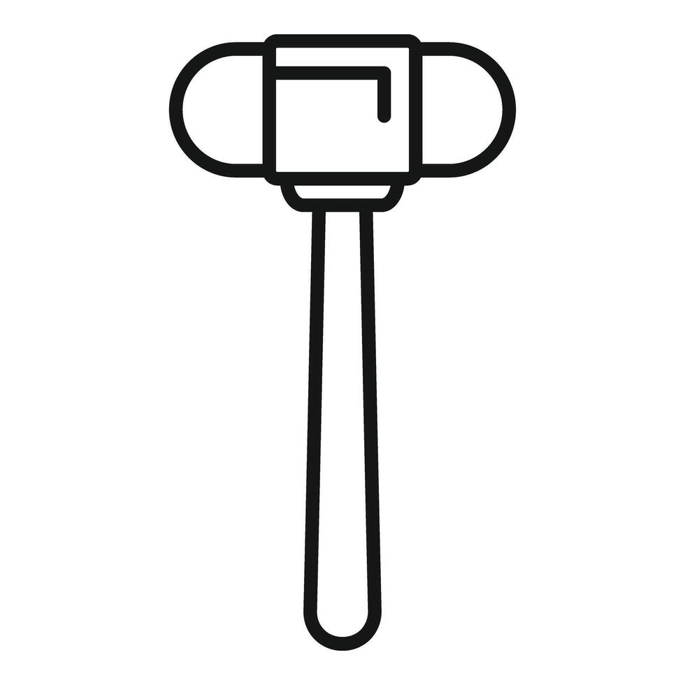 Examination rubber hammer icon outline vector. Medical care survey vector