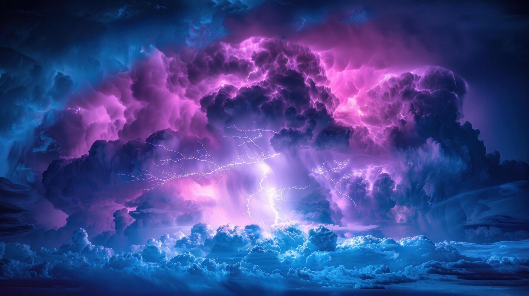 AI generated Blue Sky With Numerous Clouds photo