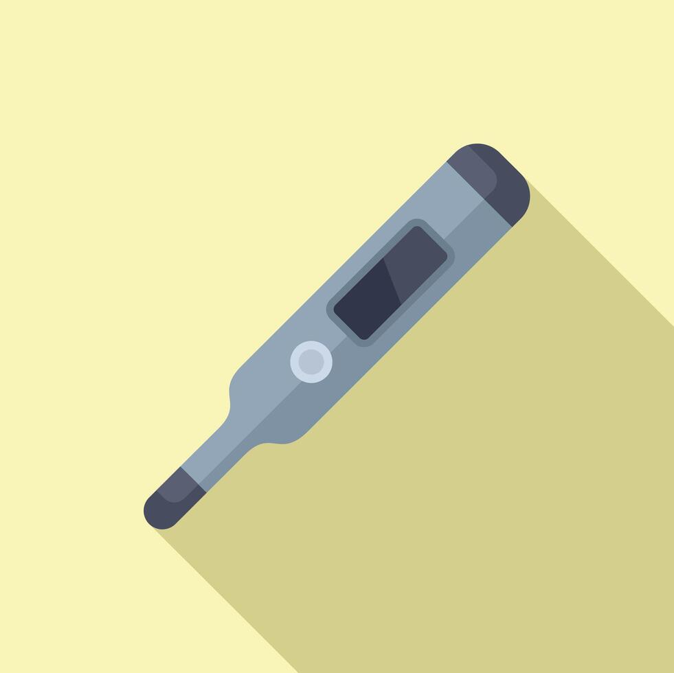 Digital thermometer icon flat vector. Patient clinical examination vector