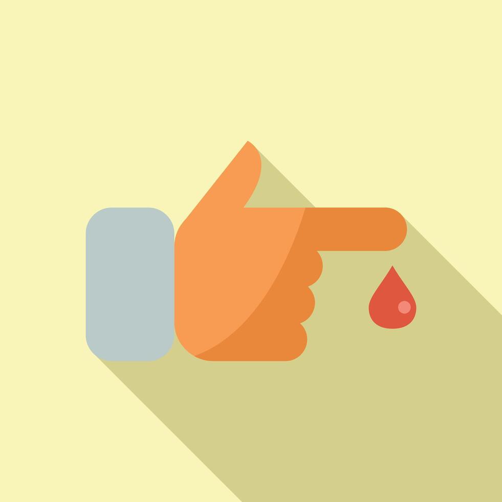 Blood pressure finger icon flat vector. Lab resonance vector