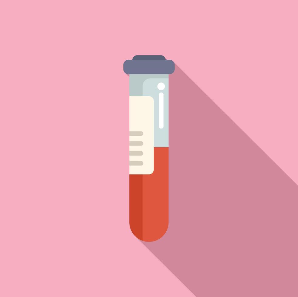 sangre prueba tubo icono plano vector. revisión clínico cuerpo vector