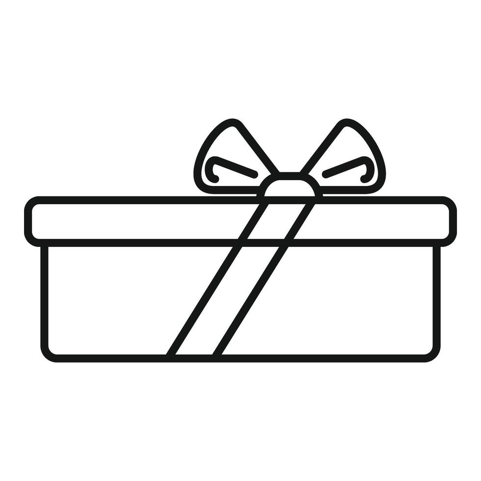 Festivity gift box icon outline vector. Prize gold discount vector