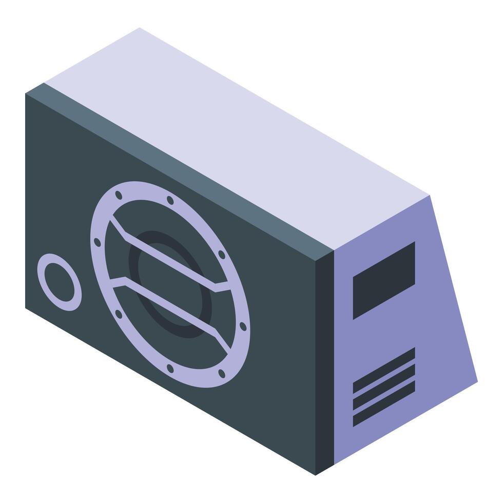 Car music subwoofer icon isometric vector. Play system vector