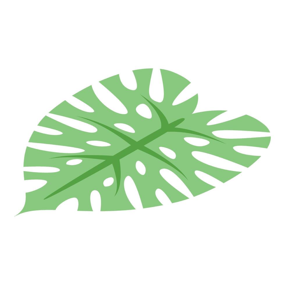 Single beach leaf icon isometric vector. Monstera tropical vector