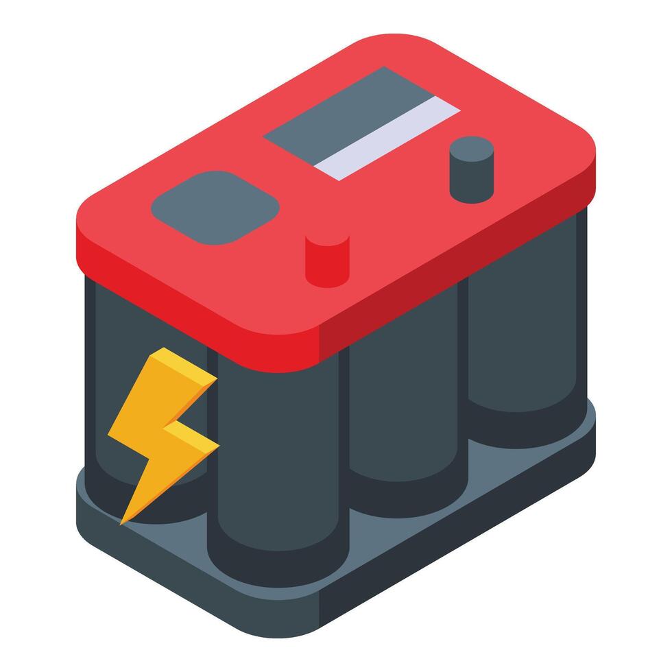 Car music battery icon isometric vector. Control system vector