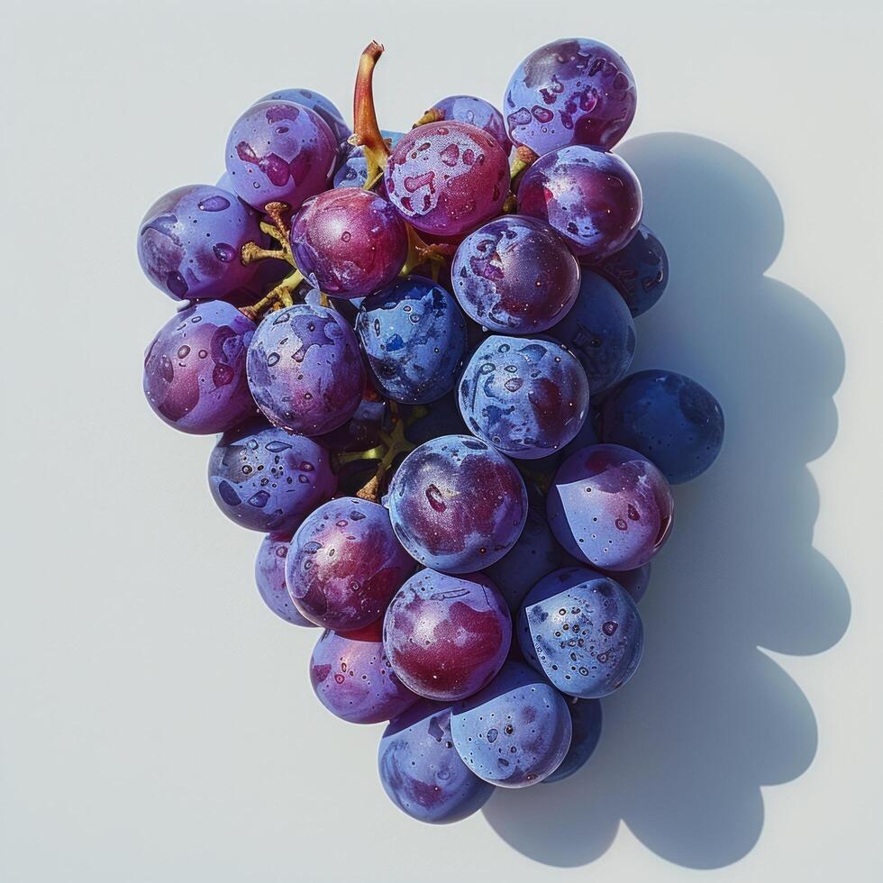 AI generated Bunch of Grapes on Table photo