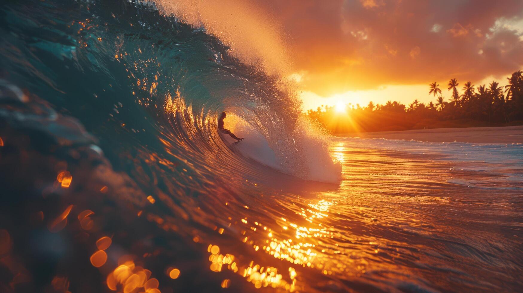 AI generated Man Riding Wave on Surfboard photo