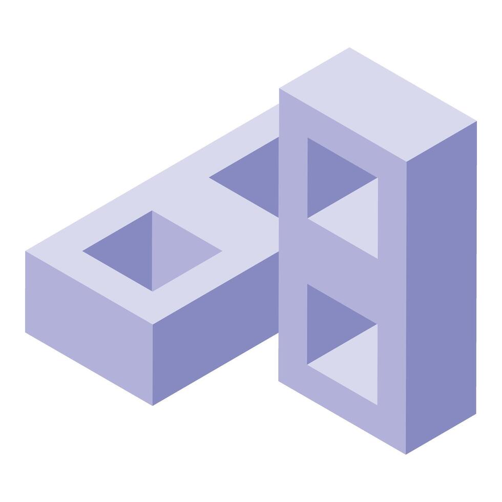 Toy blocks icon isometric vector. Children building vector