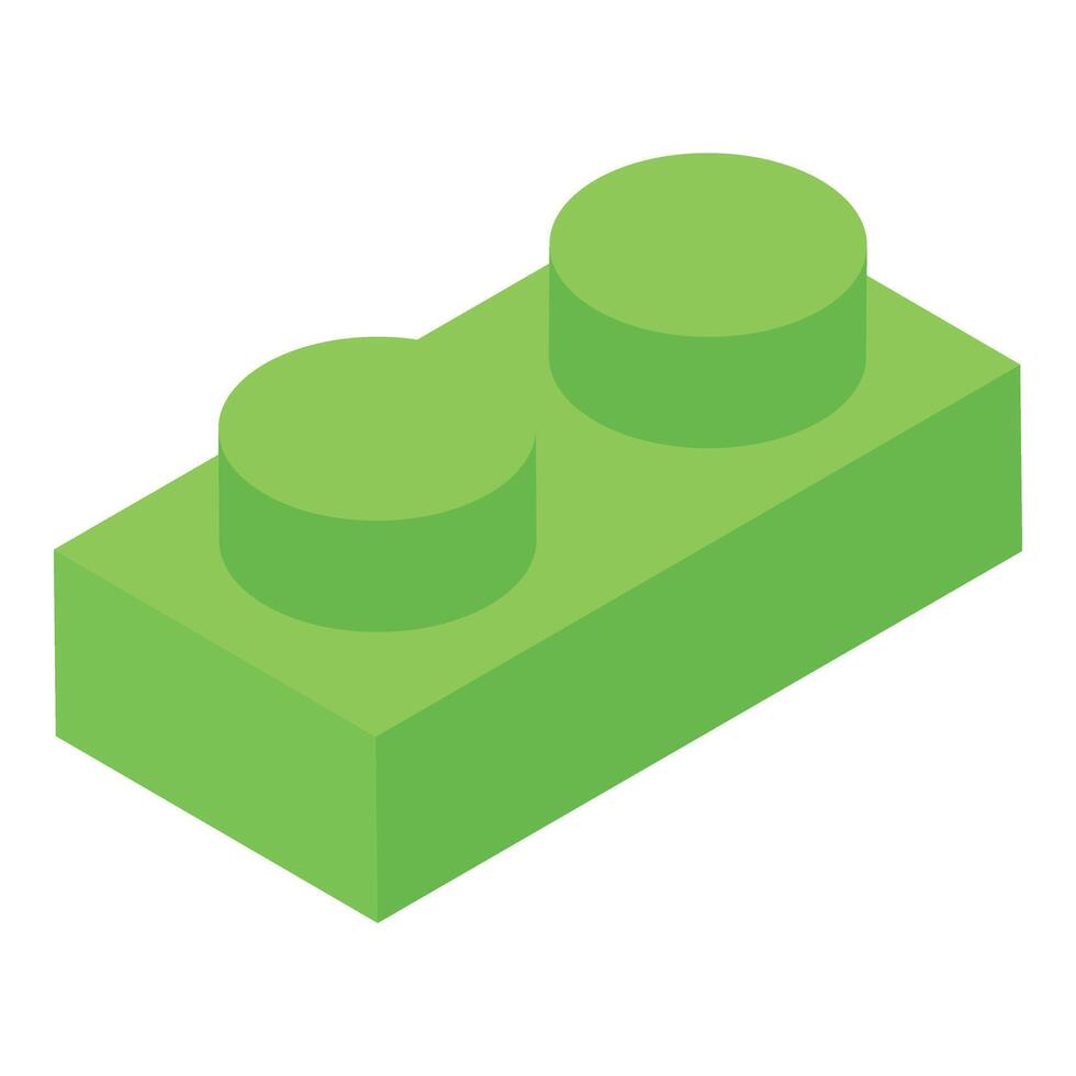 Green block icon isometric vector. Kid education vector