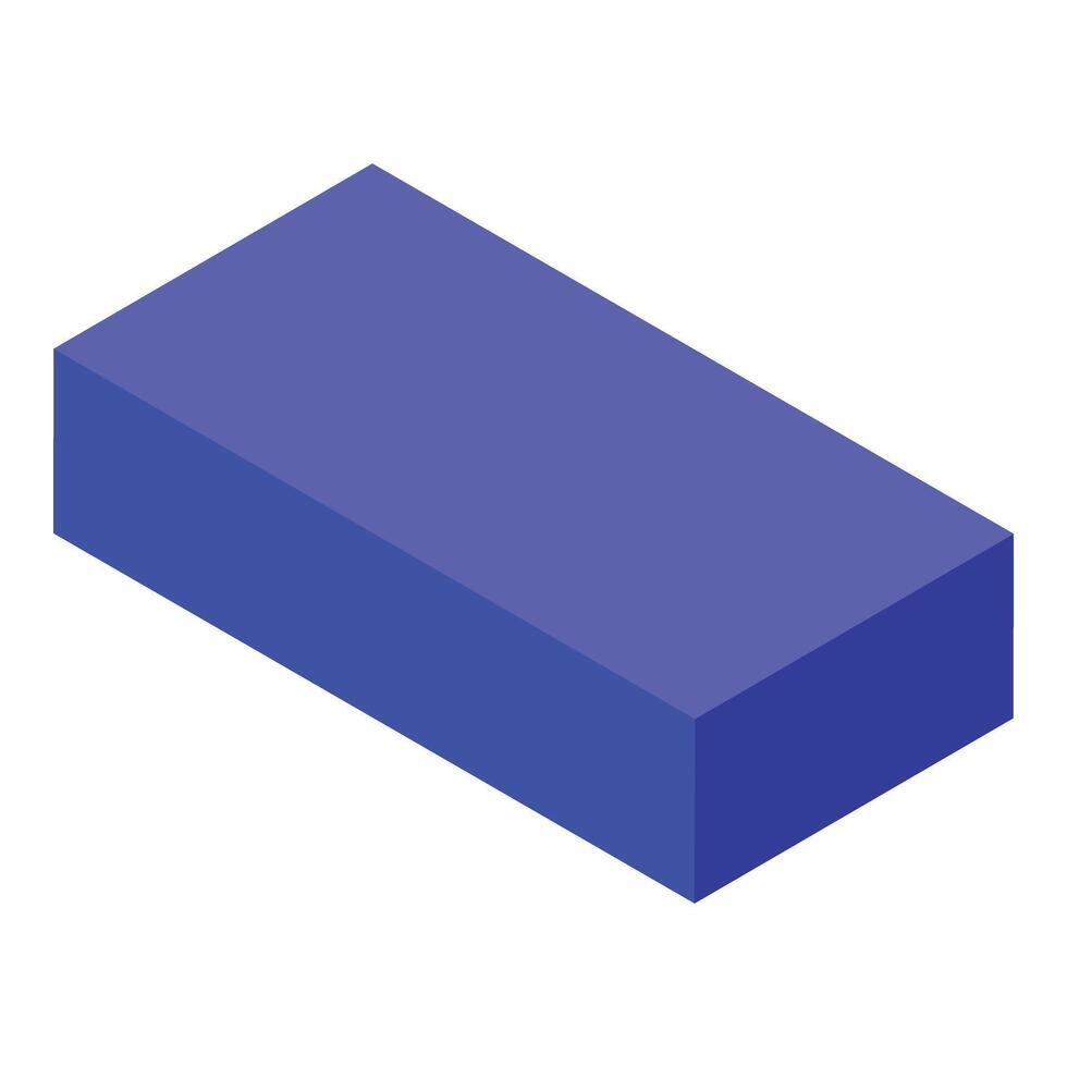 Blue block education icon isometric vector. Piece game vector