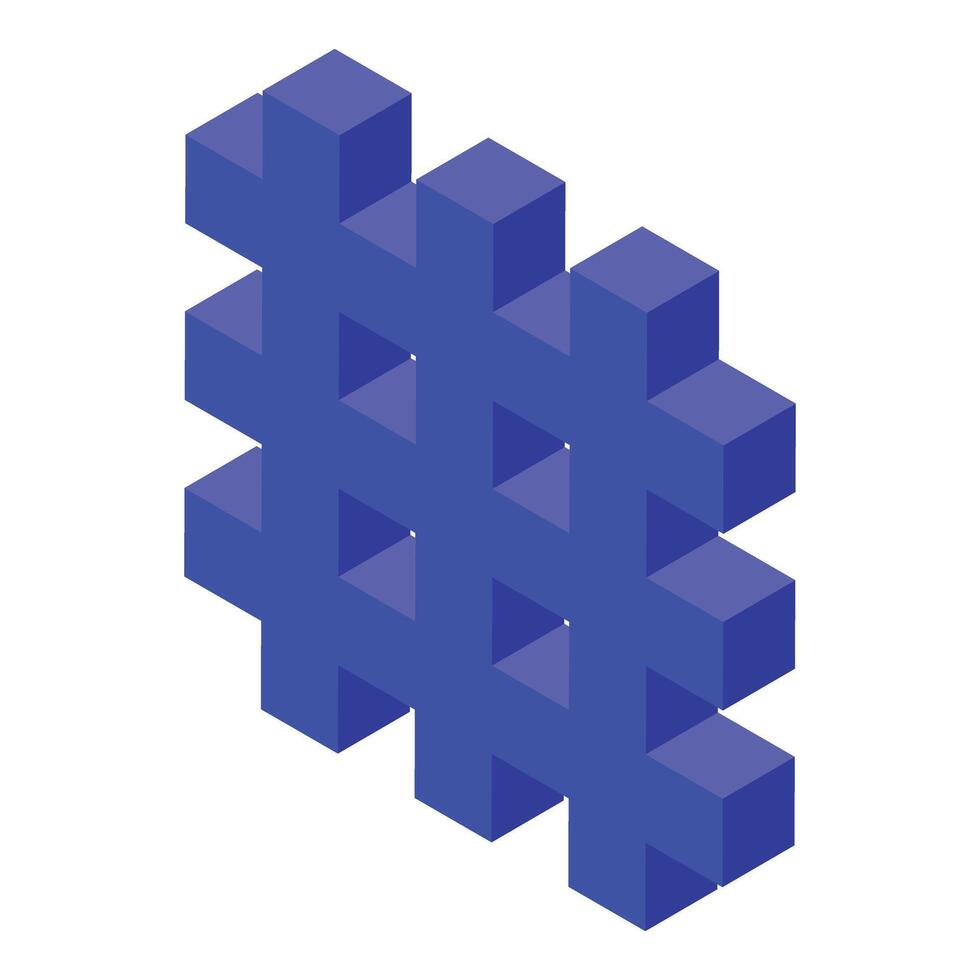 Blue toy net icon isometric vector. Children building vector