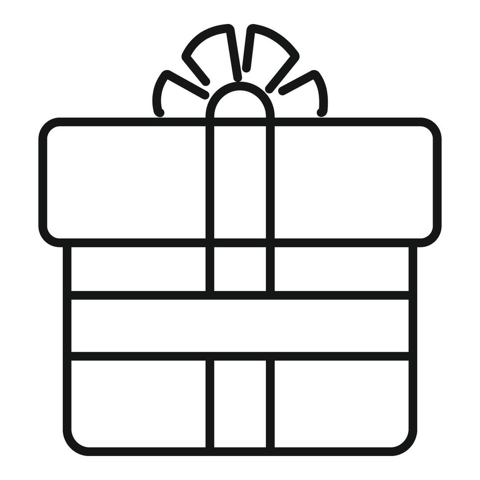 paquete o empaquetar regalo caja icono contorno vector. festivo articulo vector