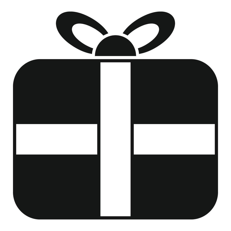 Token parcel icon simple vector. Present gift box vector