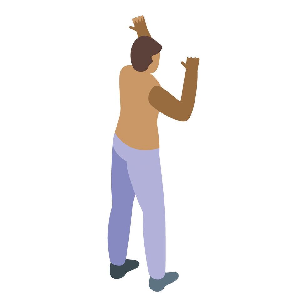 Acrobatic capoeira icon isometric vector. Sport training vector